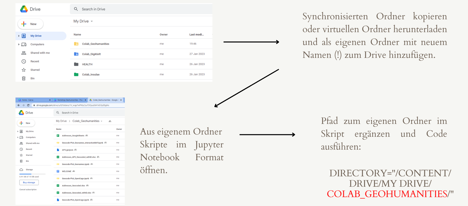 how to connect Colab DE