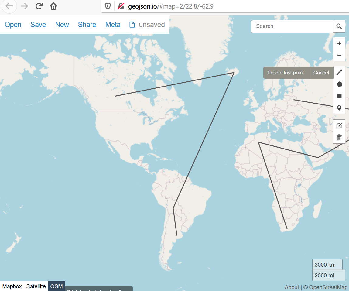 Screenshot: OpenStreetMap view